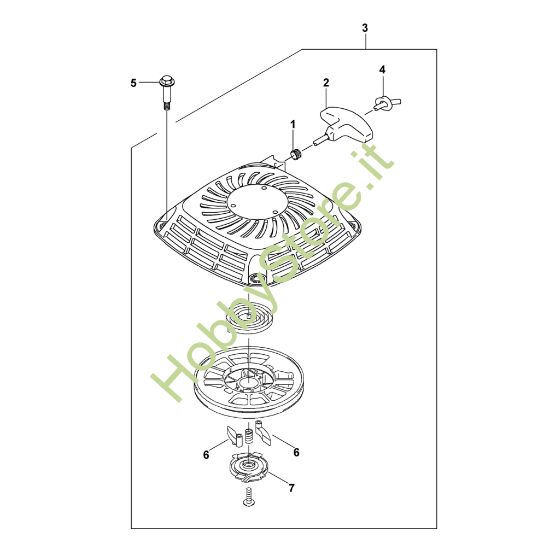 Picture of L - Coperchio ventilatore con dispositivo avviamento FJ180V-AM58